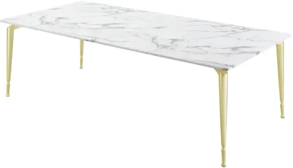 Nicole Miller Wells 90" Marble Top Dining Table