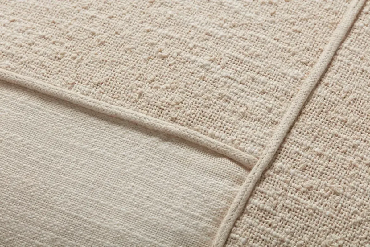 Leslie PMH0060 Ivory 18''x18'' Down Pillow by Magnolia Home by Joanna Gaines x Loloi