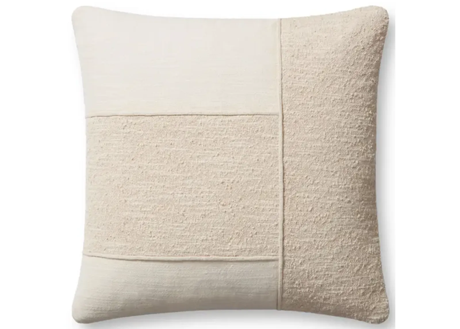 Leslie PMH0060 Ivory 18''x18'' Down Pillow by Magnolia Home by Joanna Gaines x Loloi