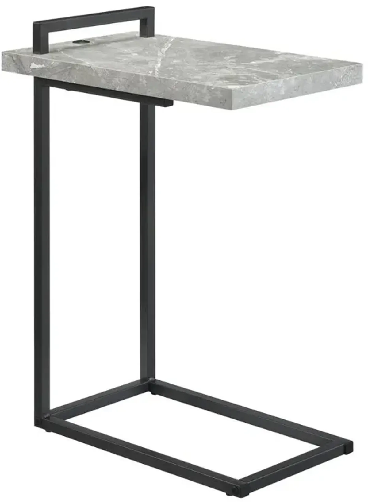 Maxwell C-shaped Accent Table Cement and Gunmetal