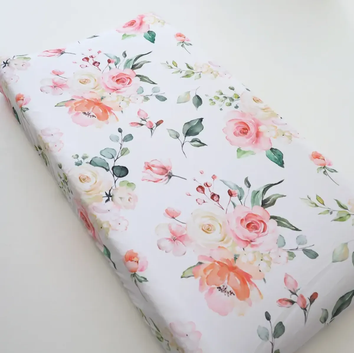 Baby Changing Pad Cover - Peach Floral