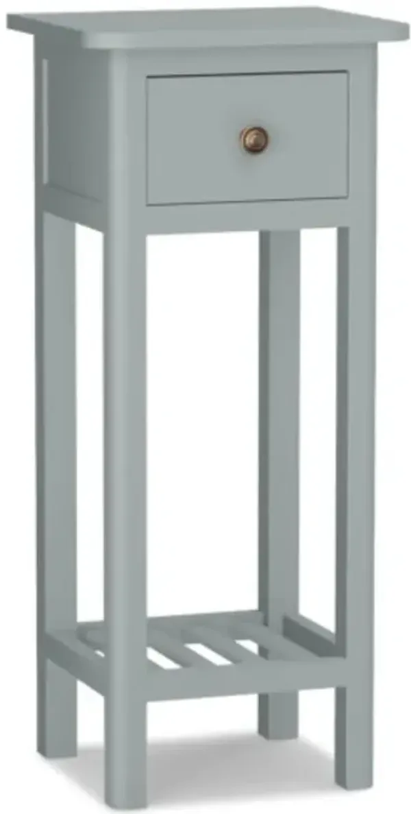 2 Tier Slim Nightstand Bedside Table with Drawer Shelf