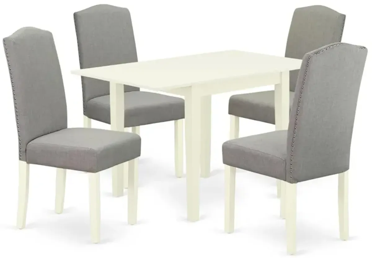 Dining Room Set Linen White, NDEN5-LWH-06