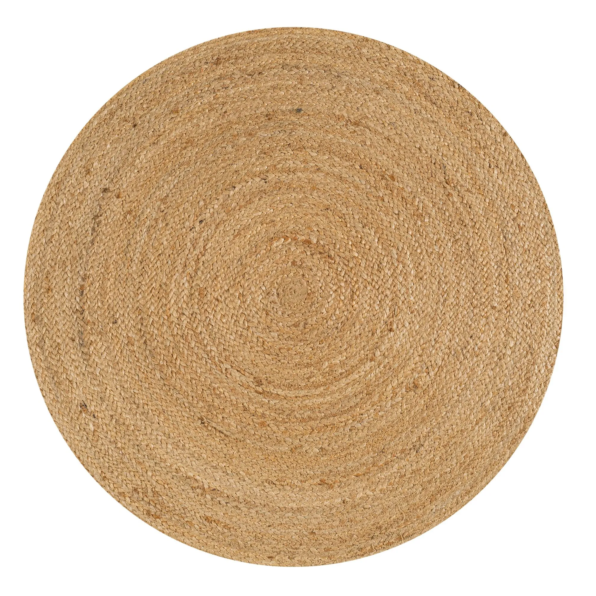 Soleil Round Natural Jute Braided Circle Natural Area Rug