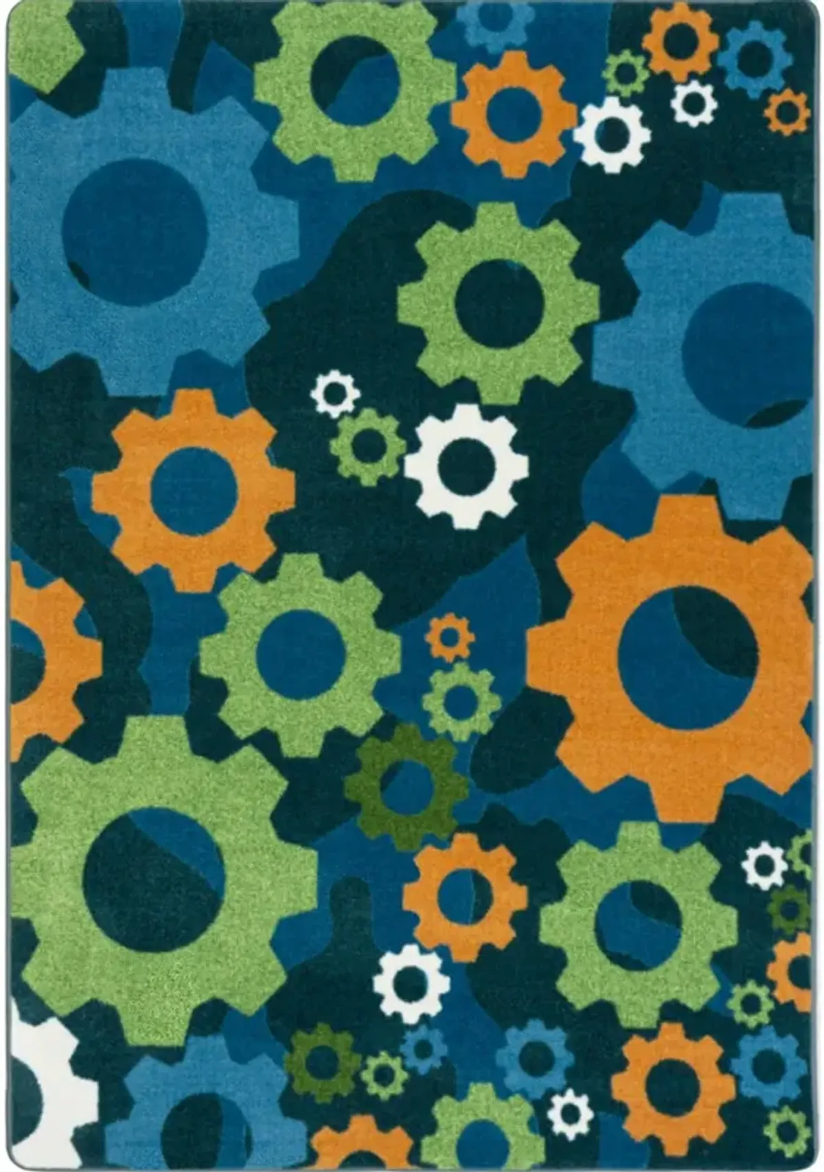 Shifting Gears 7'8 x 10'9 area rug in color Citrus
