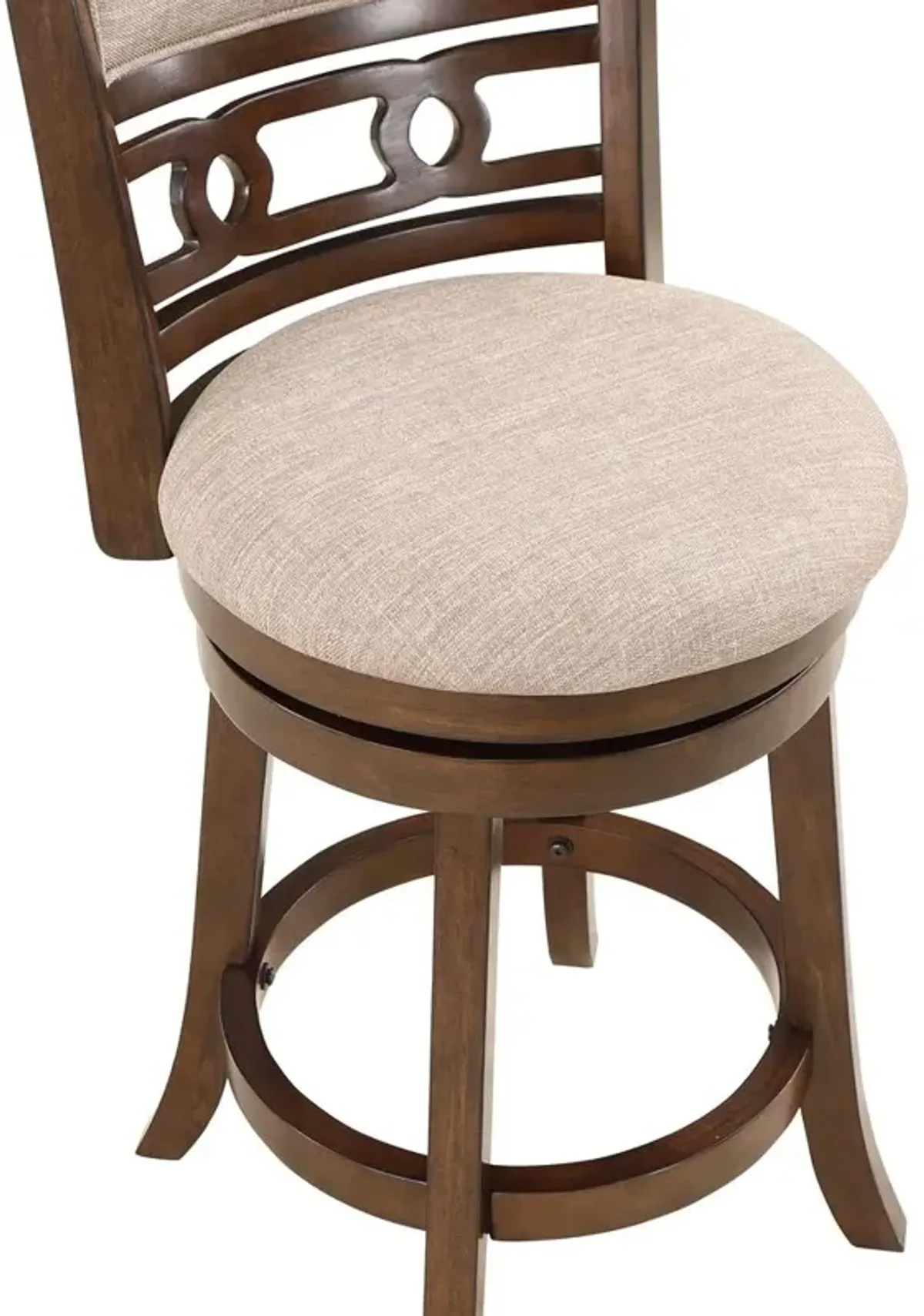 New Classic Furniture Gia 24 Solid Wood Swivel Counter Stool with Fabric Seat in Cherry