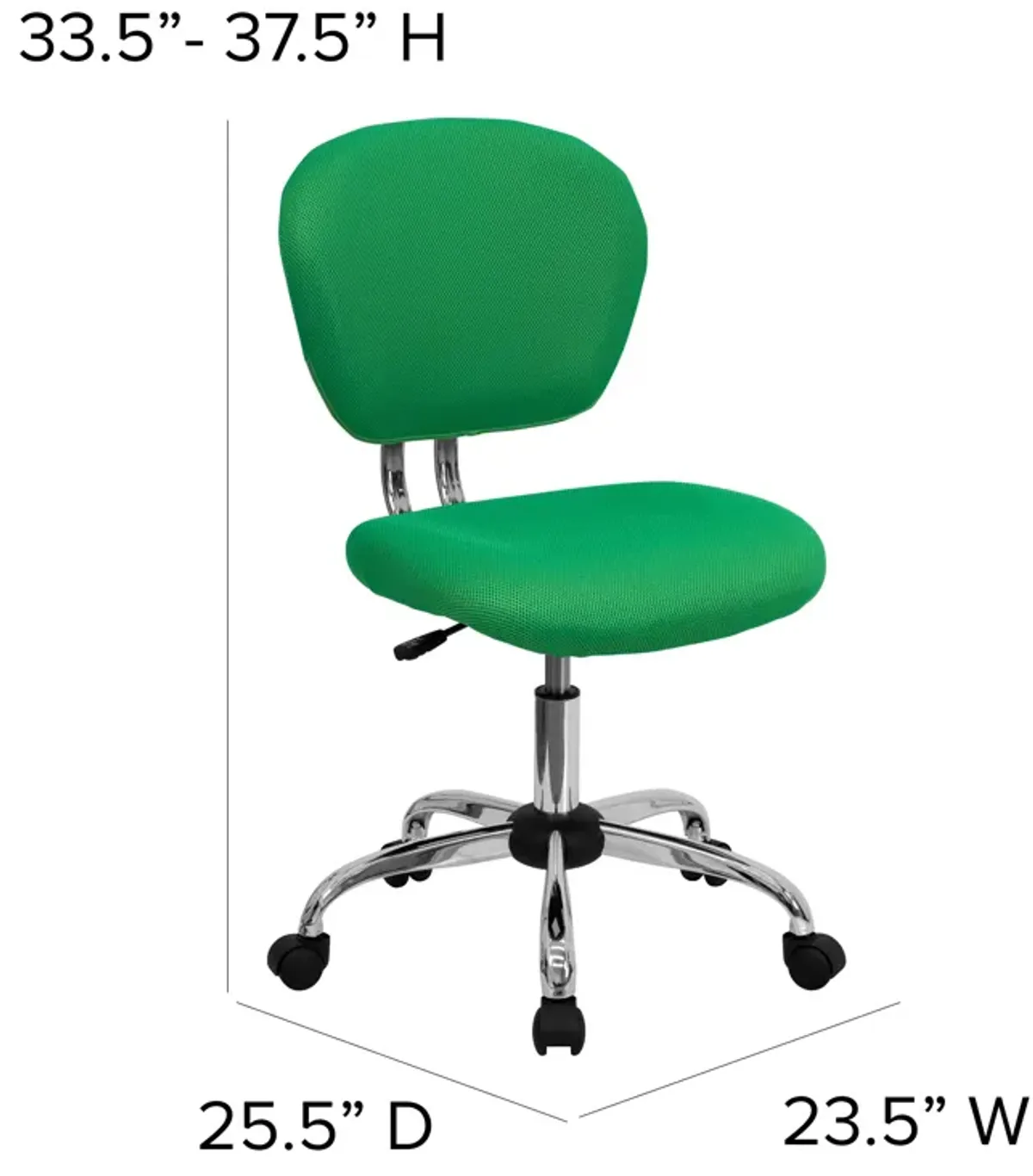 Beverly Mid-Back White Mesh Padded Swivel Task Office Chair with Chrome Base