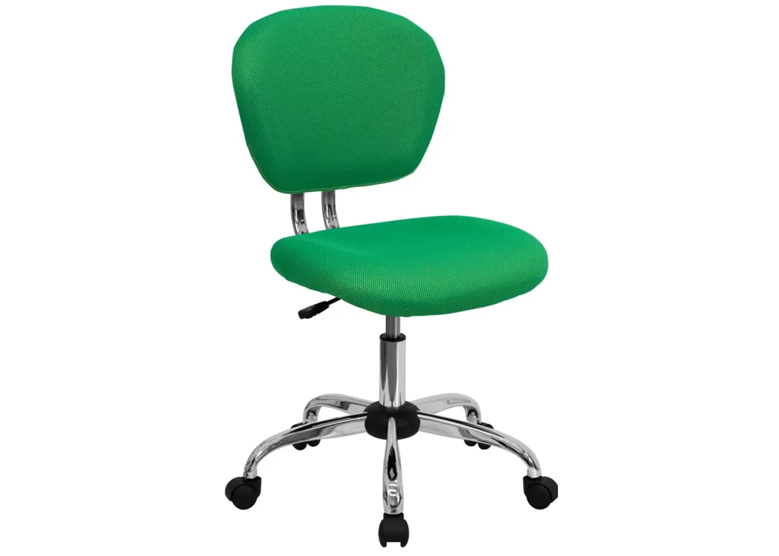 Beverly Mid-Back White Mesh Padded Swivel Task Office Chair with Chrome Base