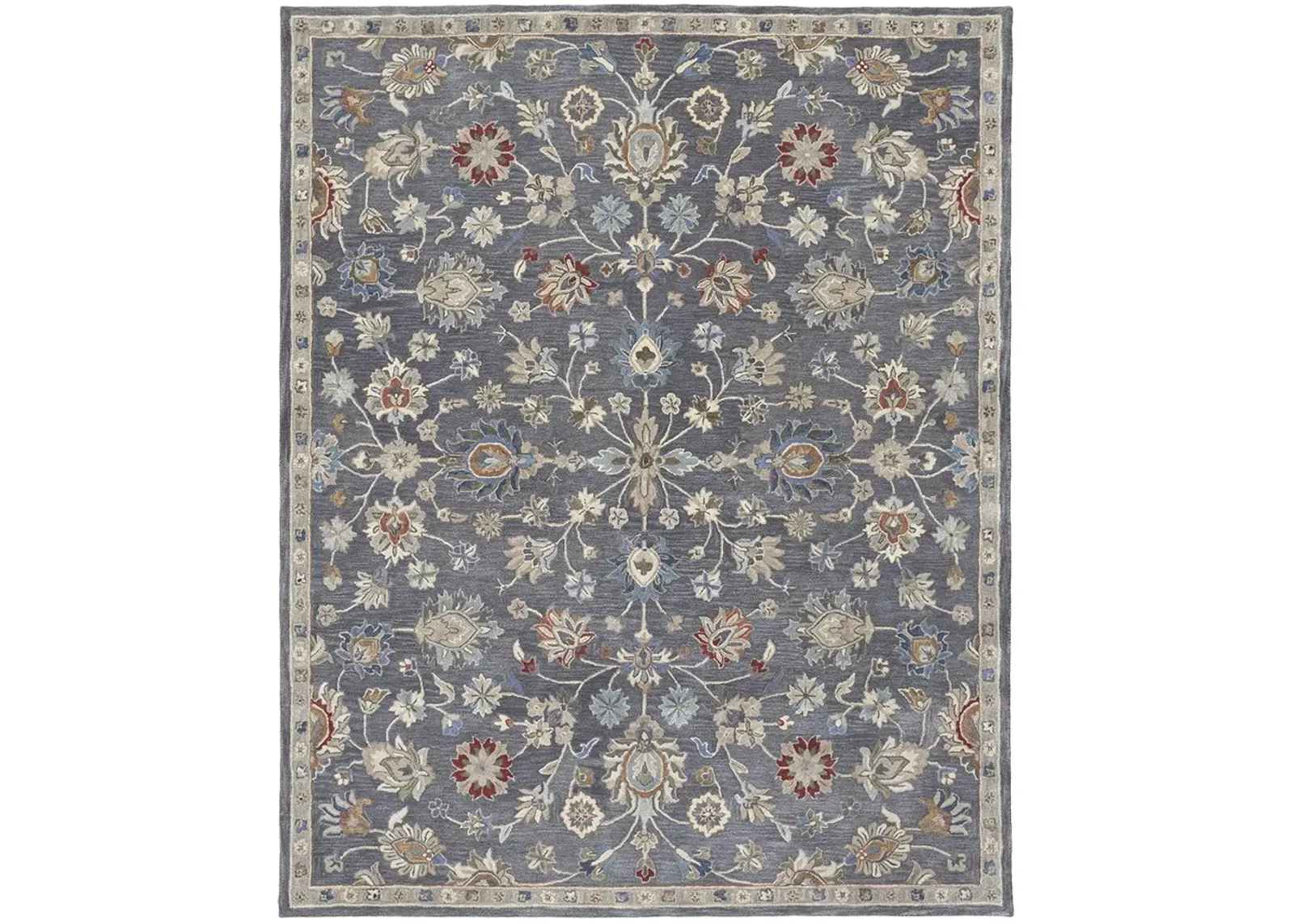 Rylan 8639F Gray/Ivory/Red 4' x 6' Rug