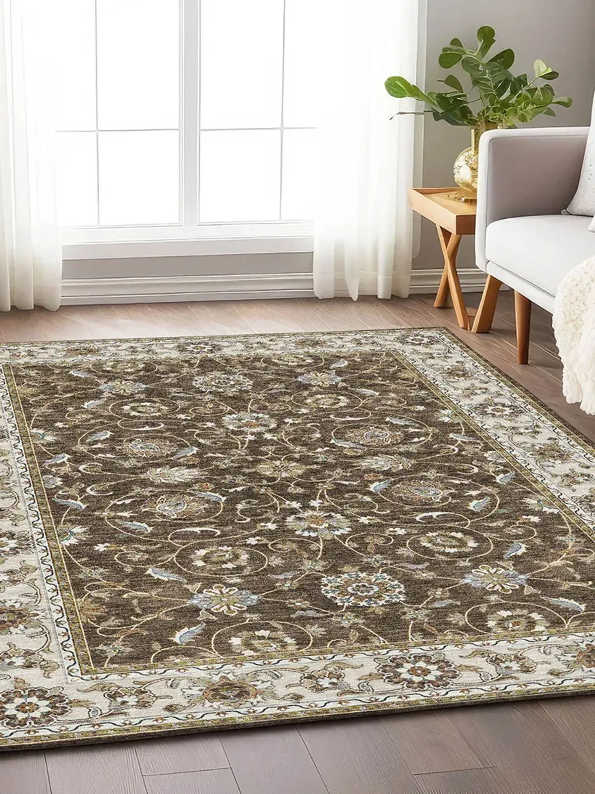 Hatay HY1 Chocolate 5' x 7'6" Rug