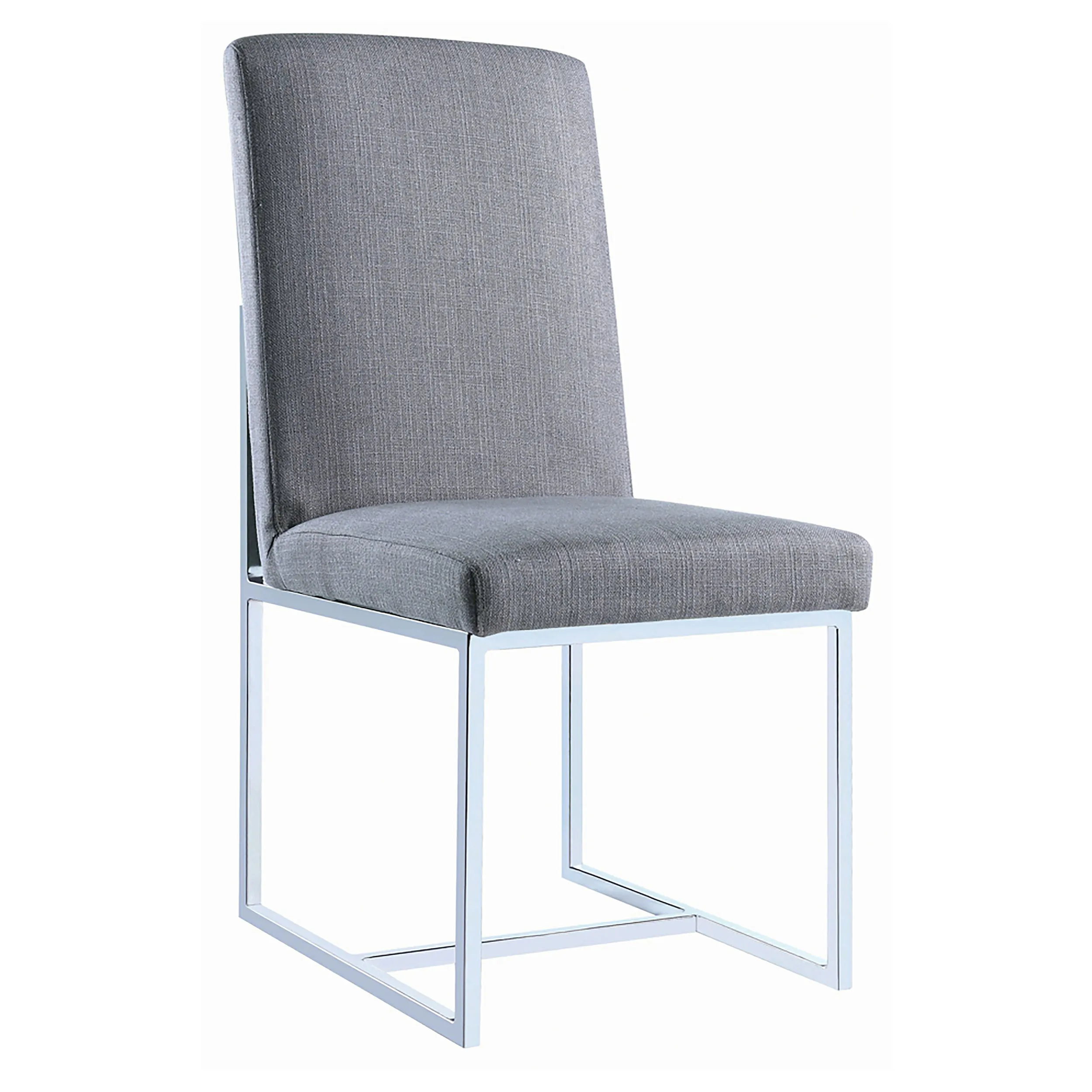 Mackinnon Upholstered Side Chairs Grey and Chrome (Set of 2)