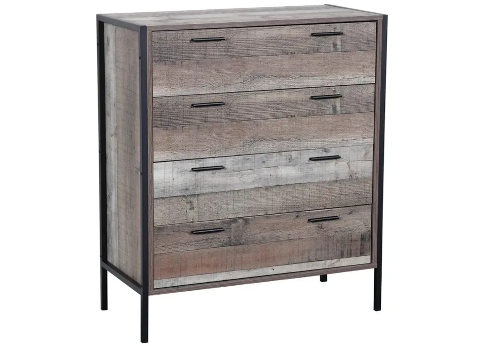 Four Drawer Chest with Metal Frame and Legs