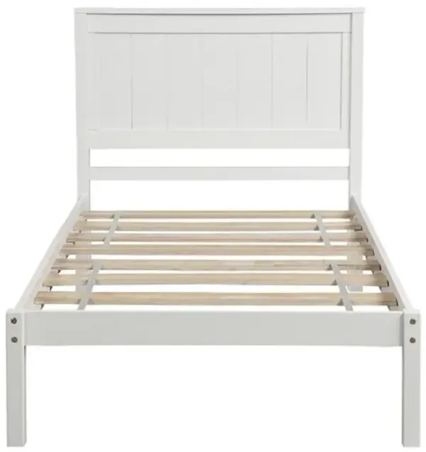 Modern Platform Bed Frame with Headboard, Wood Slat Support, Box Spring Not Necessary