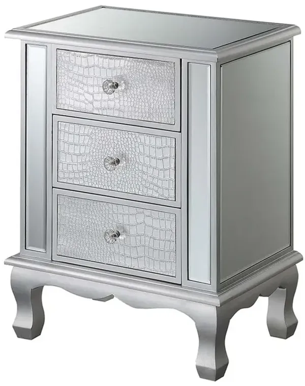 Convience Concept, Inc. Gold Coast Vineyard 3 Drawer Mirrored End Table