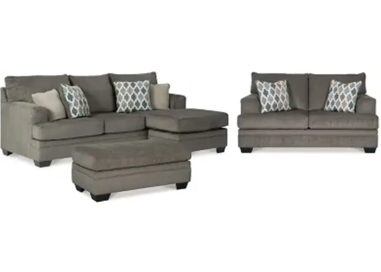 Dorsten Sofa Chaise, Loveseat, and Ottoman