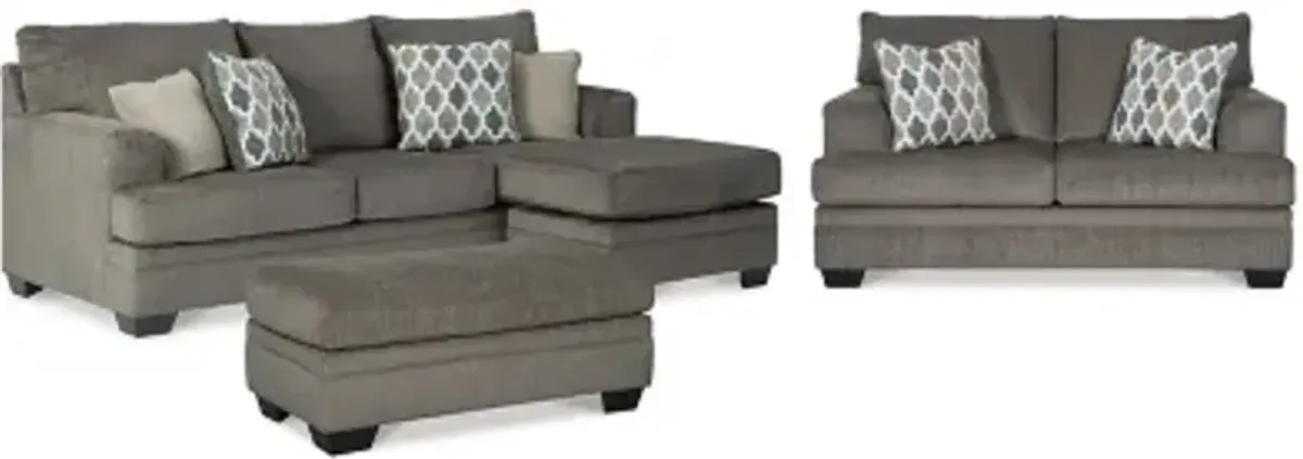 Dorsten Sofa Chaise, Loveseat, and Ottoman