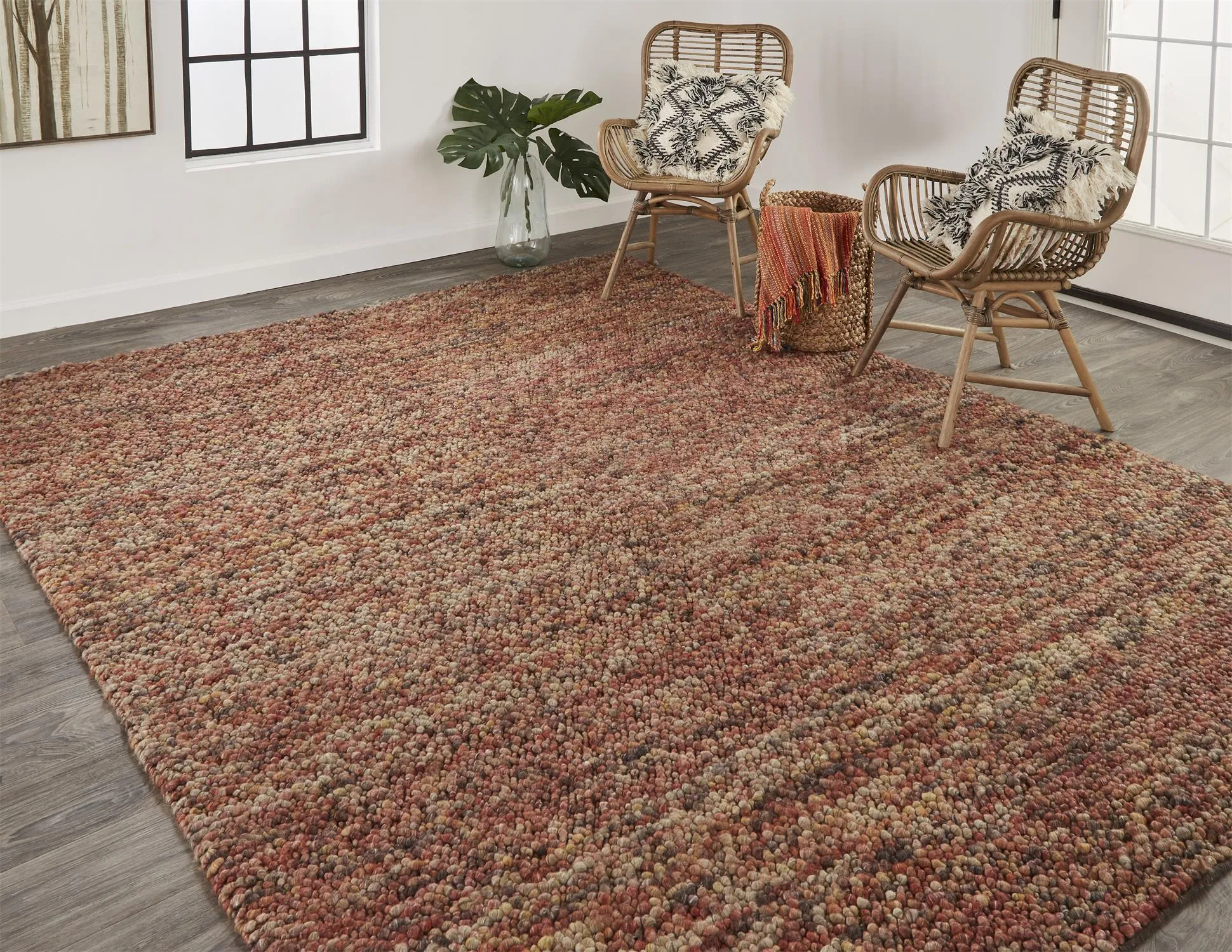 Berkeley 0821F Brown/Orange/Red 8' x 11' Rug