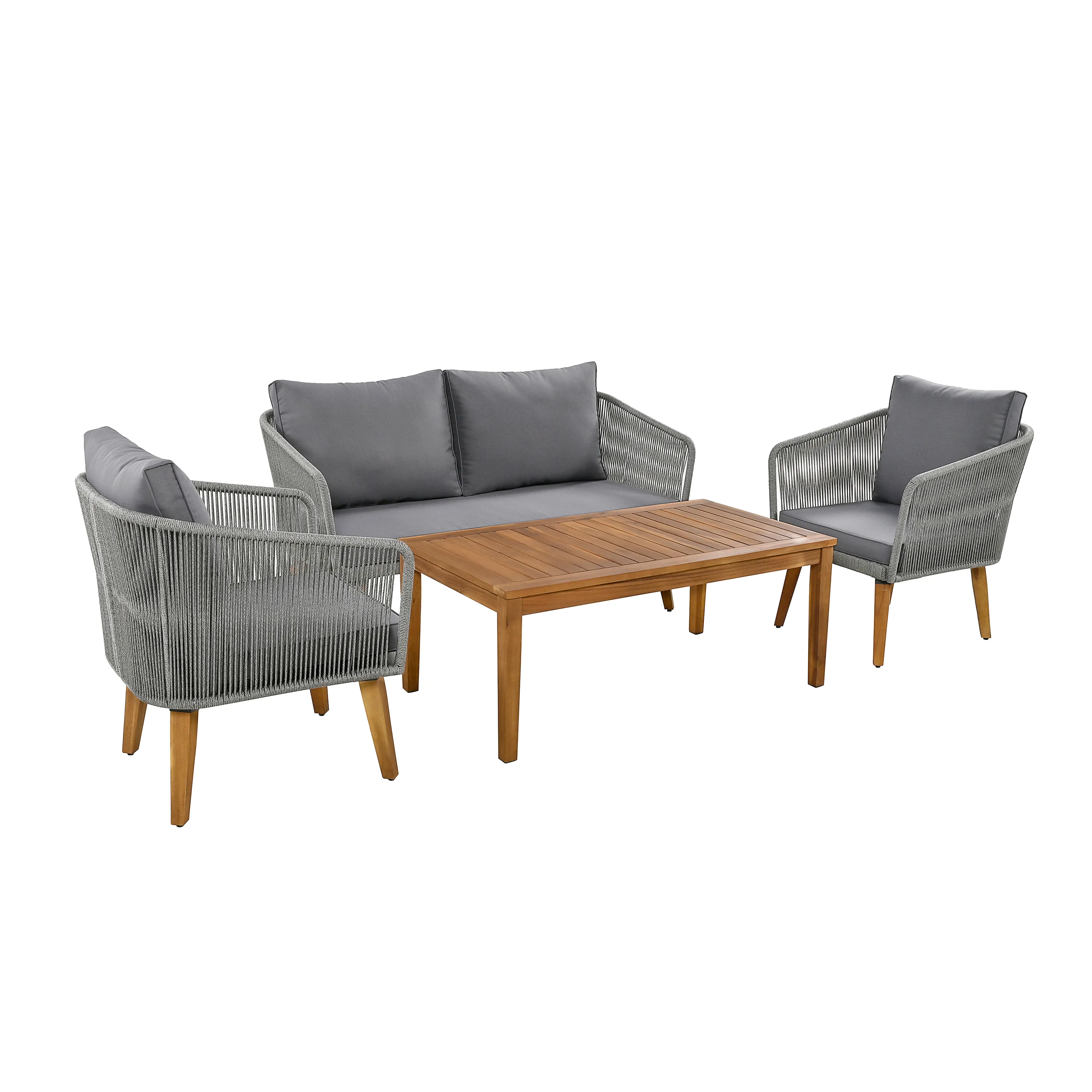 Merax Classic 4-Piece Outdoor Patio Sofa Table Conversation Set