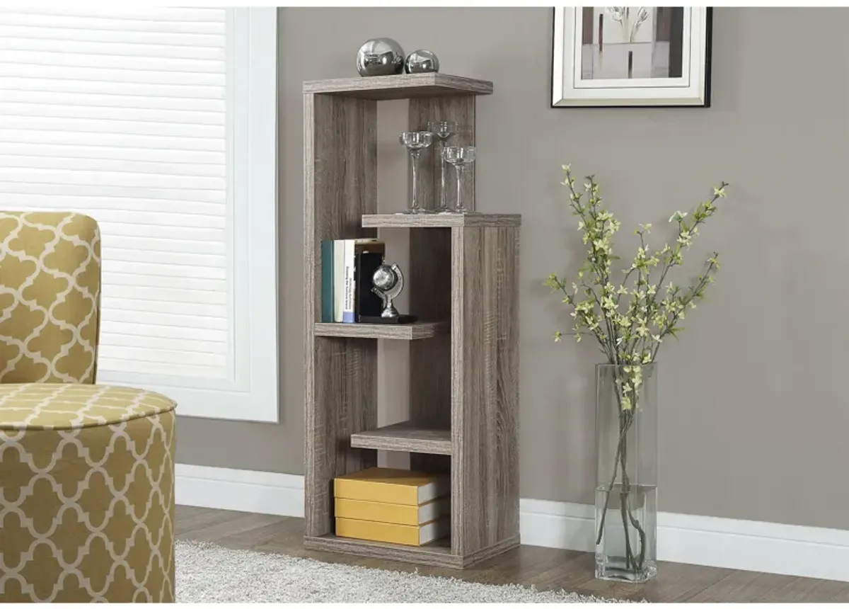 Monarch Specialties I 2467 Bookshelf, Bookcase, Etagere, 4 Tier, 48"H, Office, Bedroom, Laminate, Brown, Contemporary, Modern