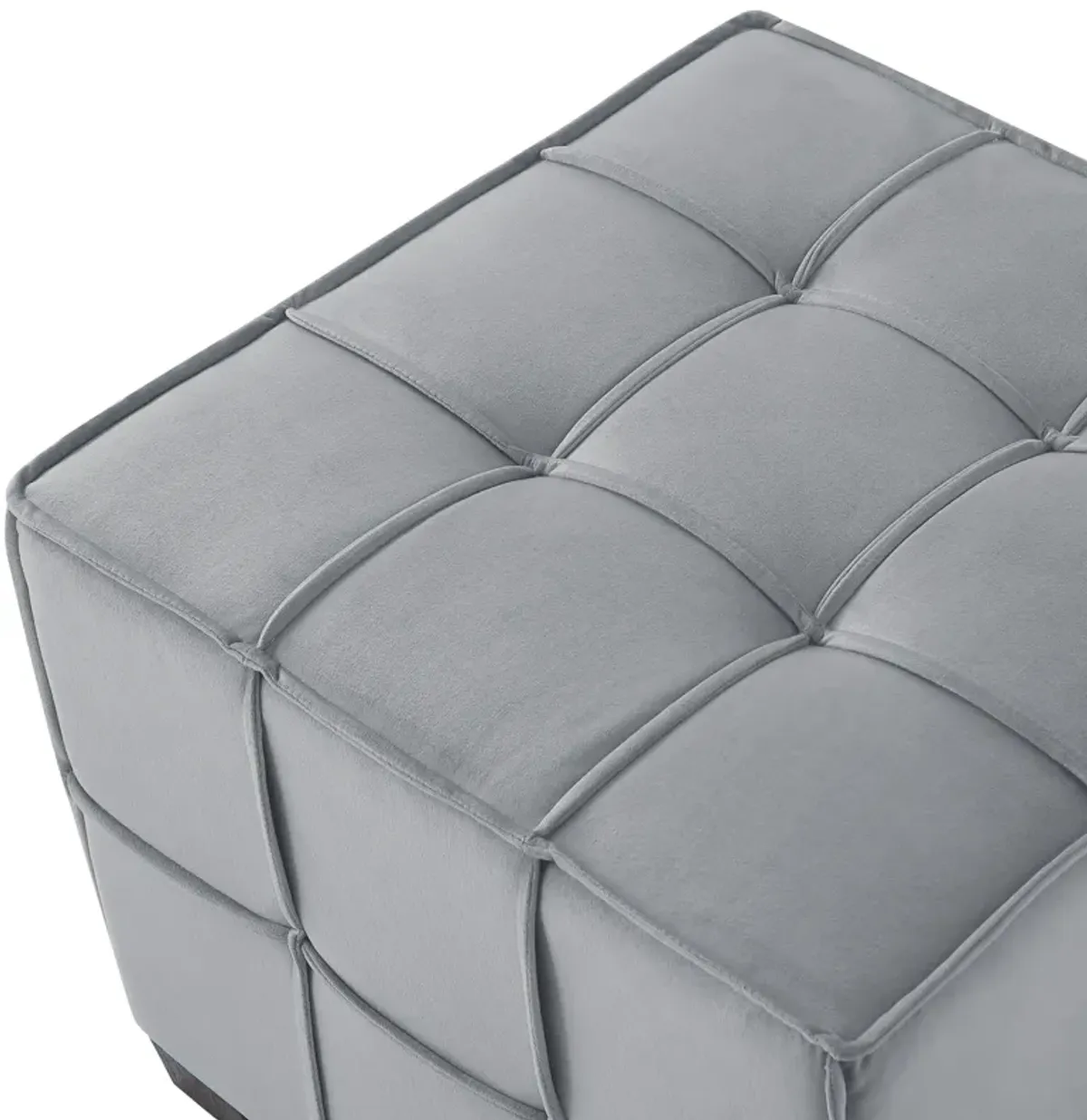 Loft Lyfe Ladda  Velvet Allover Tufted Cube Ottoman