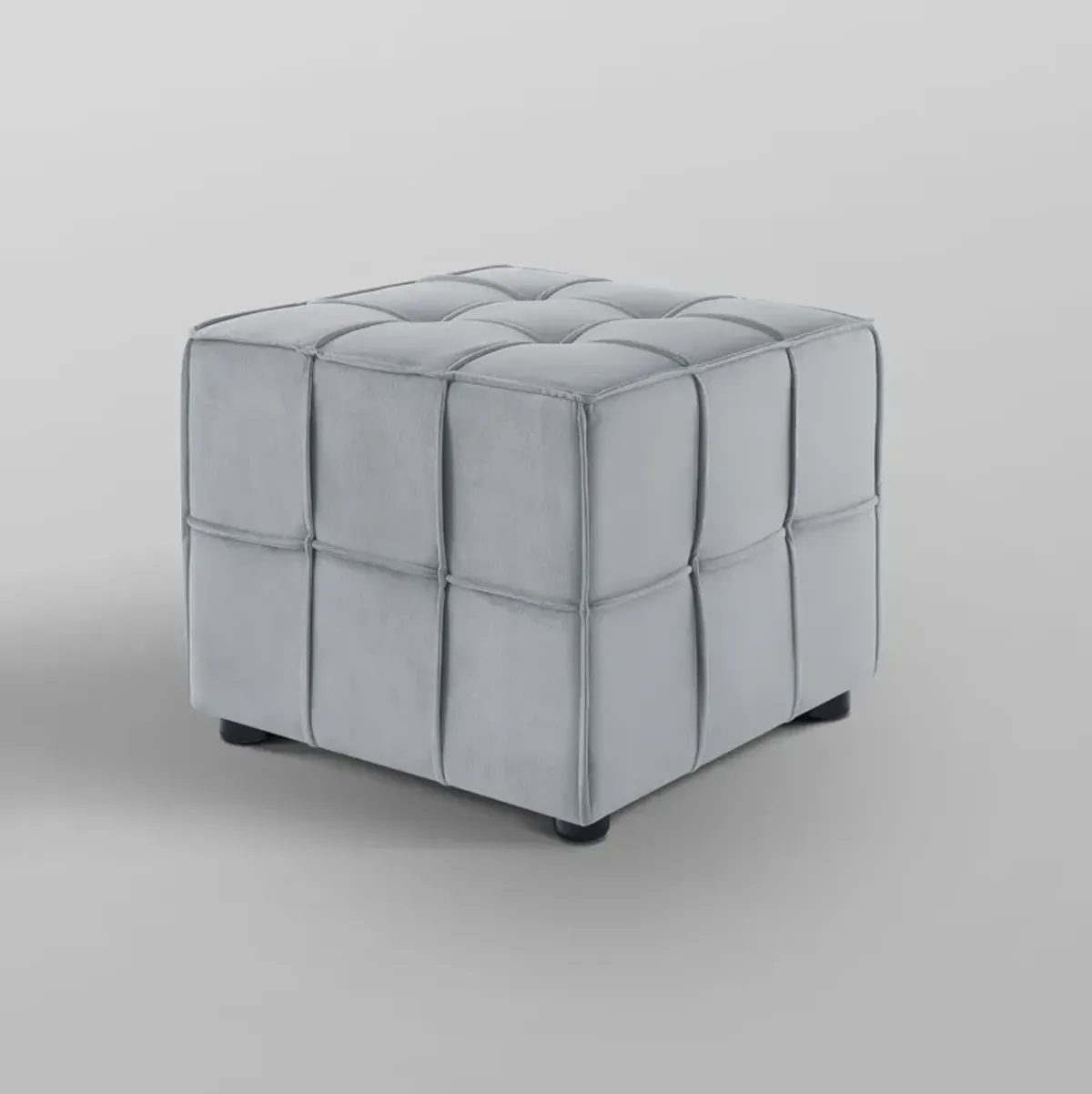 Loft Lyfe Ladda  Velvet Allover Tufted Cube Ottoman