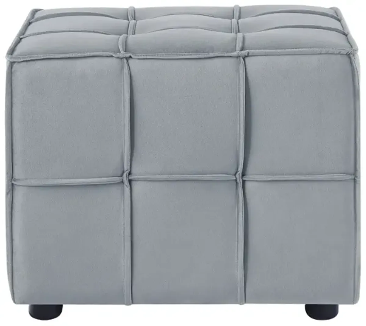 Loft Lyfe Ladda  Velvet Allover Tufted Cube Ottoman