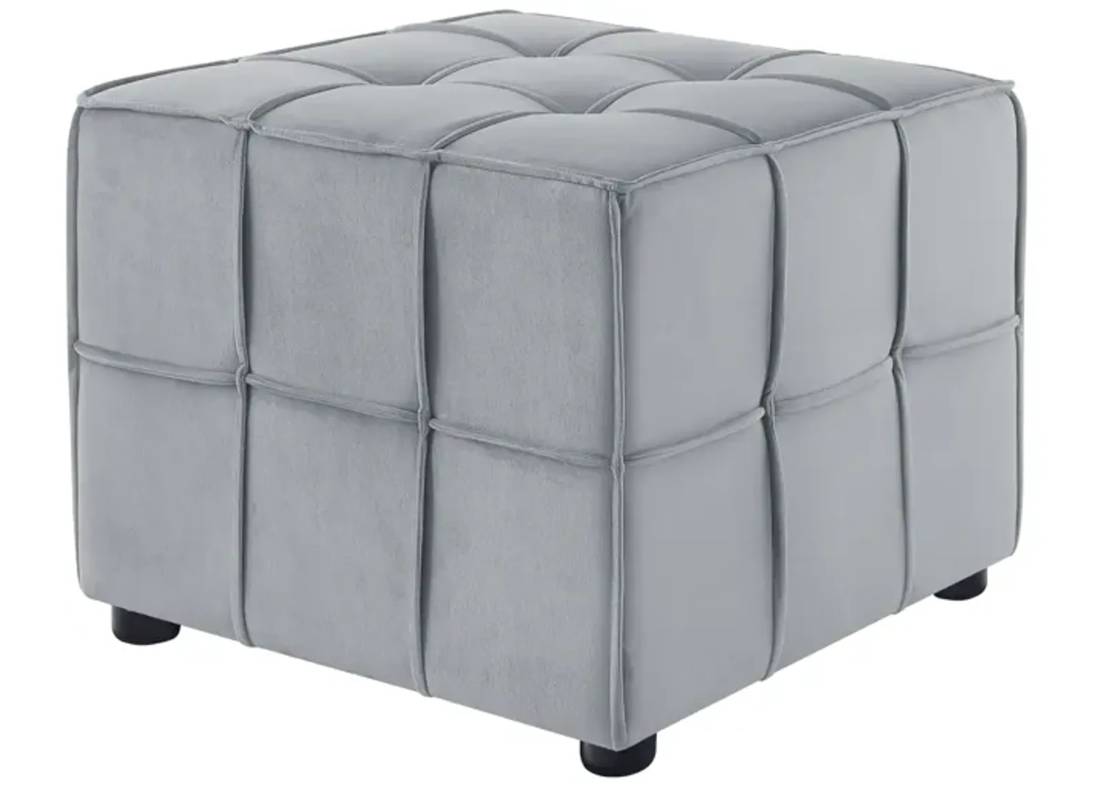 Loft Lyfe Ladda  Velvet Allover Tufted Cube Ottoman