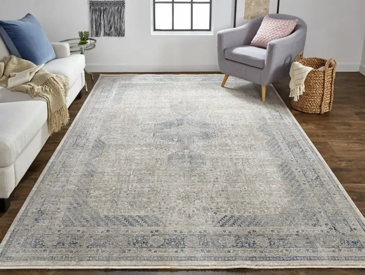 Marquette 3775F Taupe/Gray/Blue 2'8" x 12' Rug