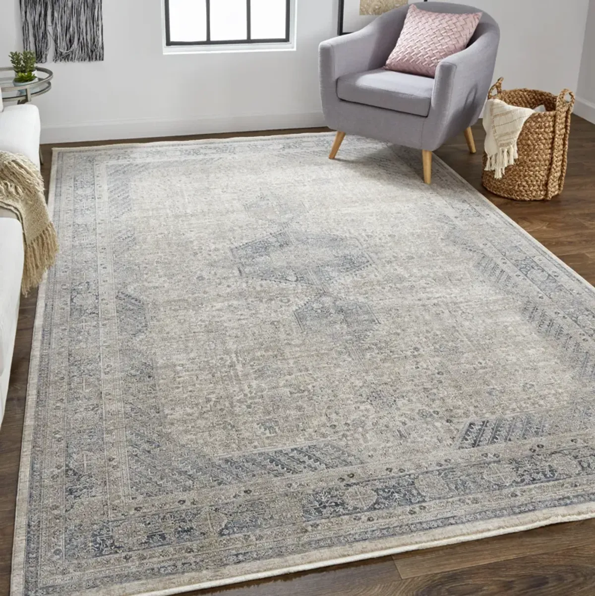 Marquette 3775F Taupe/Gray/Blue 2'8" x 12' Rug