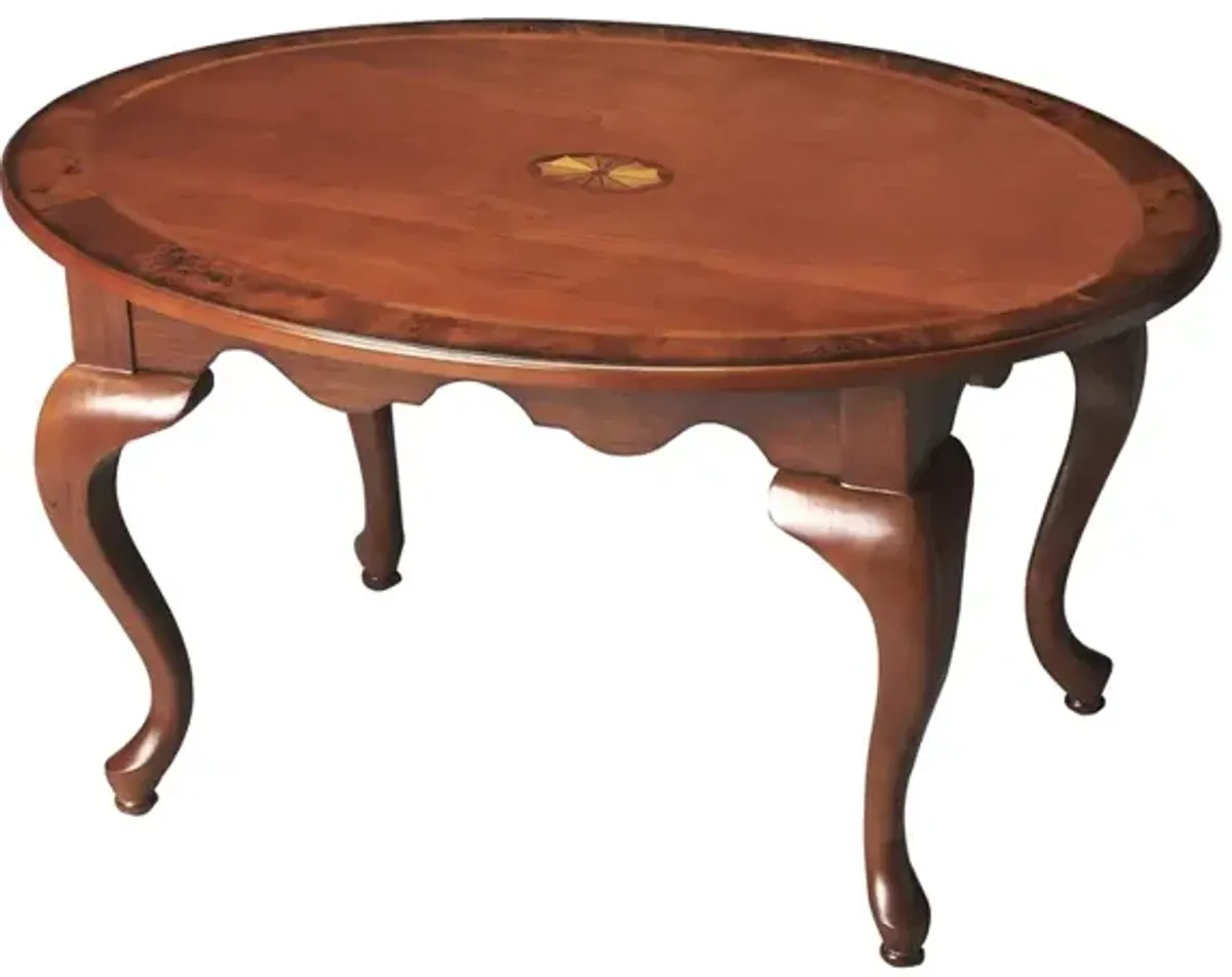 Olive Ash Burl Oval Cocktail Table, Belen Kox