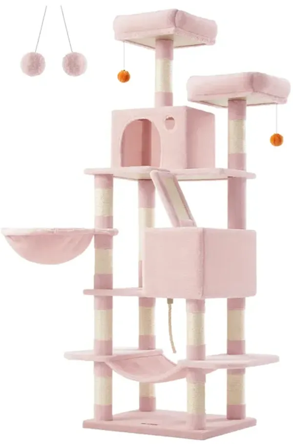 Durable Cat Tree with Multiple Levels and Scratching Posts