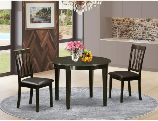 3 PC Kitchen Table set-Small round Table and 2 Kitchen Chairs