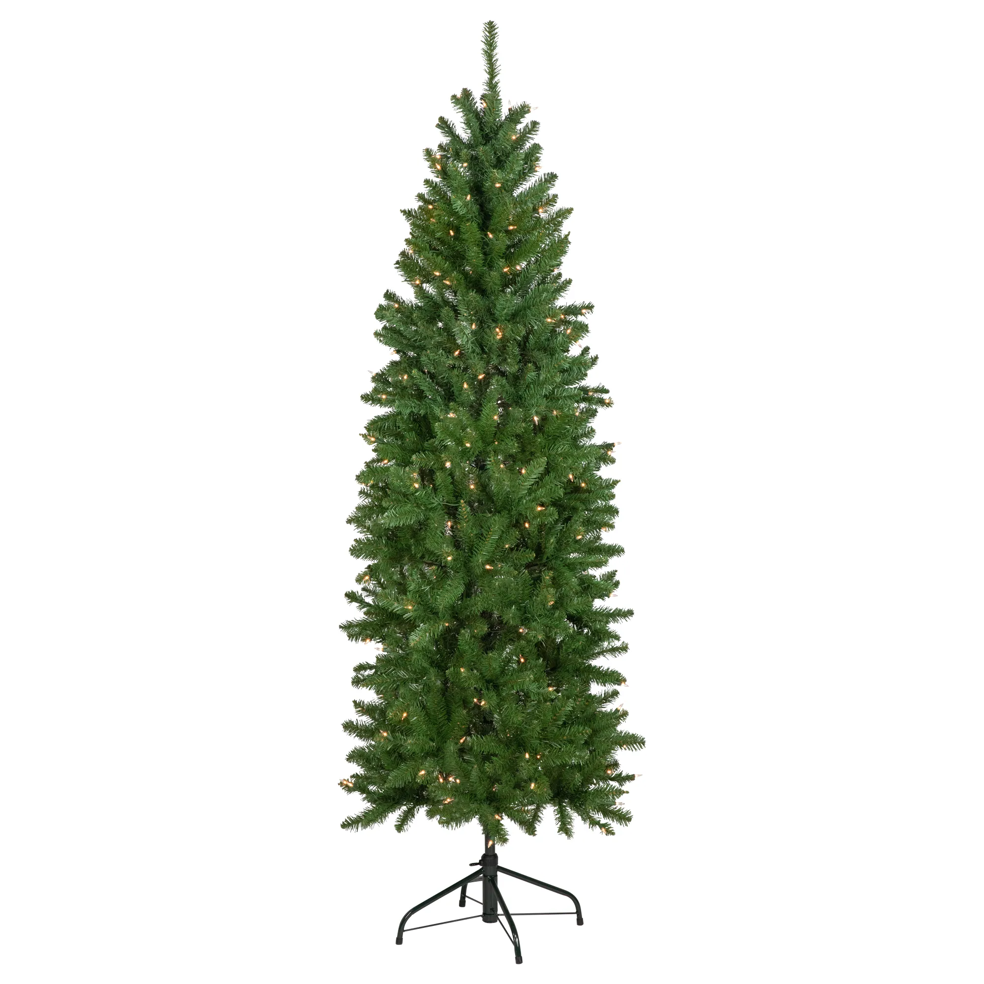 7.5' Pre-Lit Pencil White River Fir Artificial Christmas Tree - Clear Lights