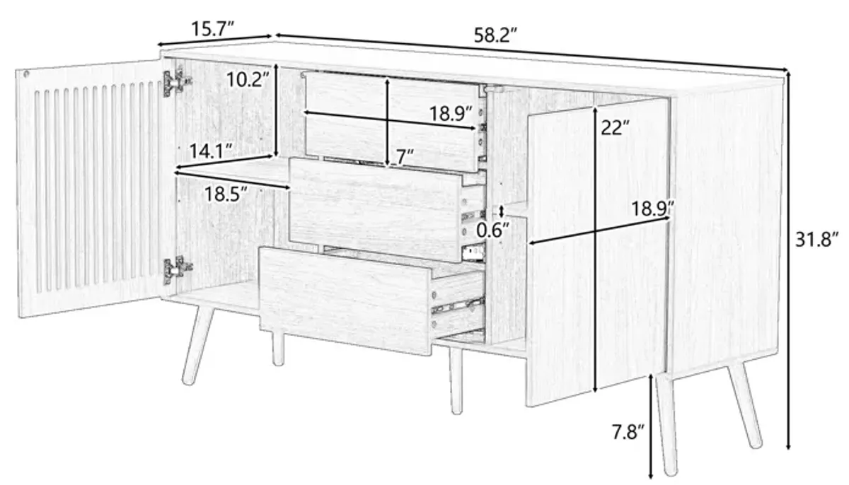 Merax Modern Storage Cabinet with Adjustable Shelf