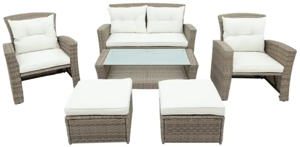 Streamdale 4-Piece Outdoor Wicker Conversation Set
