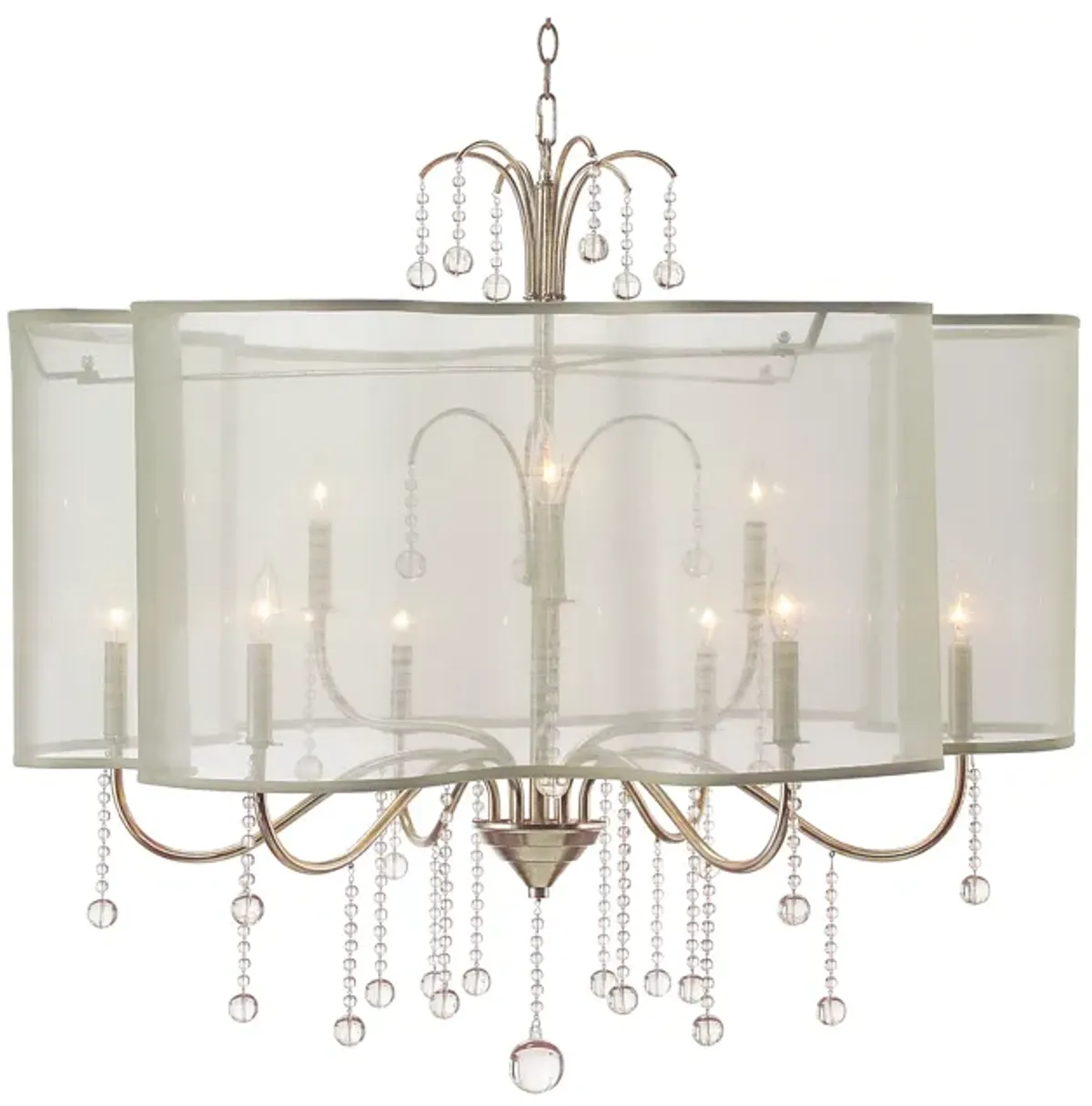 Antique Parisian Silver Nine-Light Chandelier