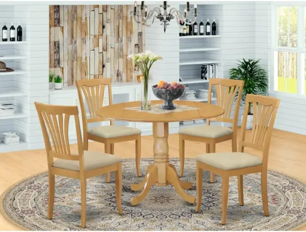 5 PC Kitchen nook Dining set-round Kitchen Table and 4 Kitchen Chairs