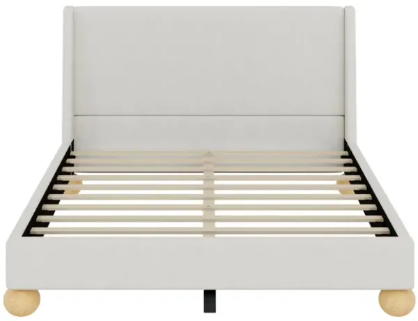 Merax Modern Velvet Upholstered Platform Bed