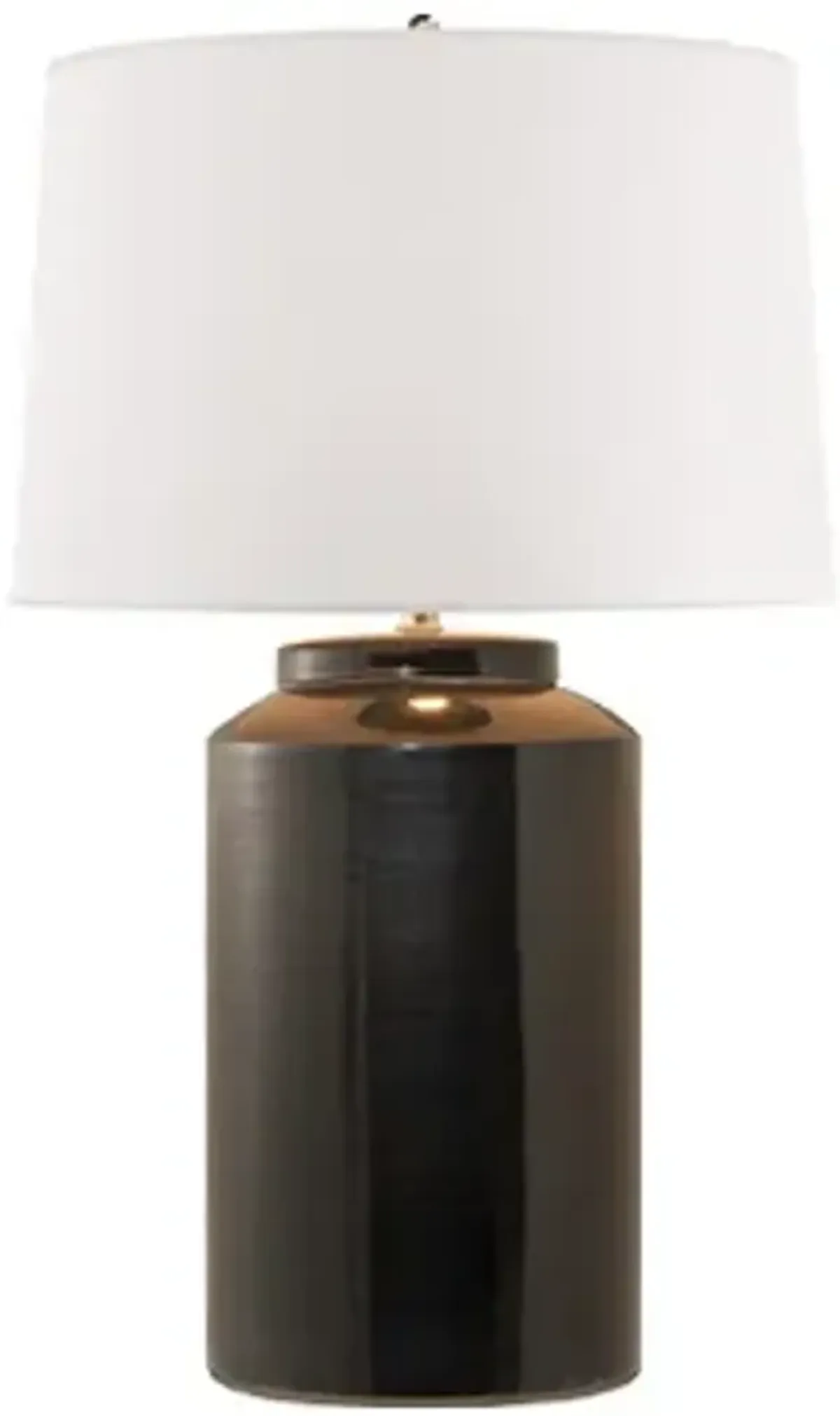 Carter Large Table Lamp in Black Porcelain with White Paper Shade