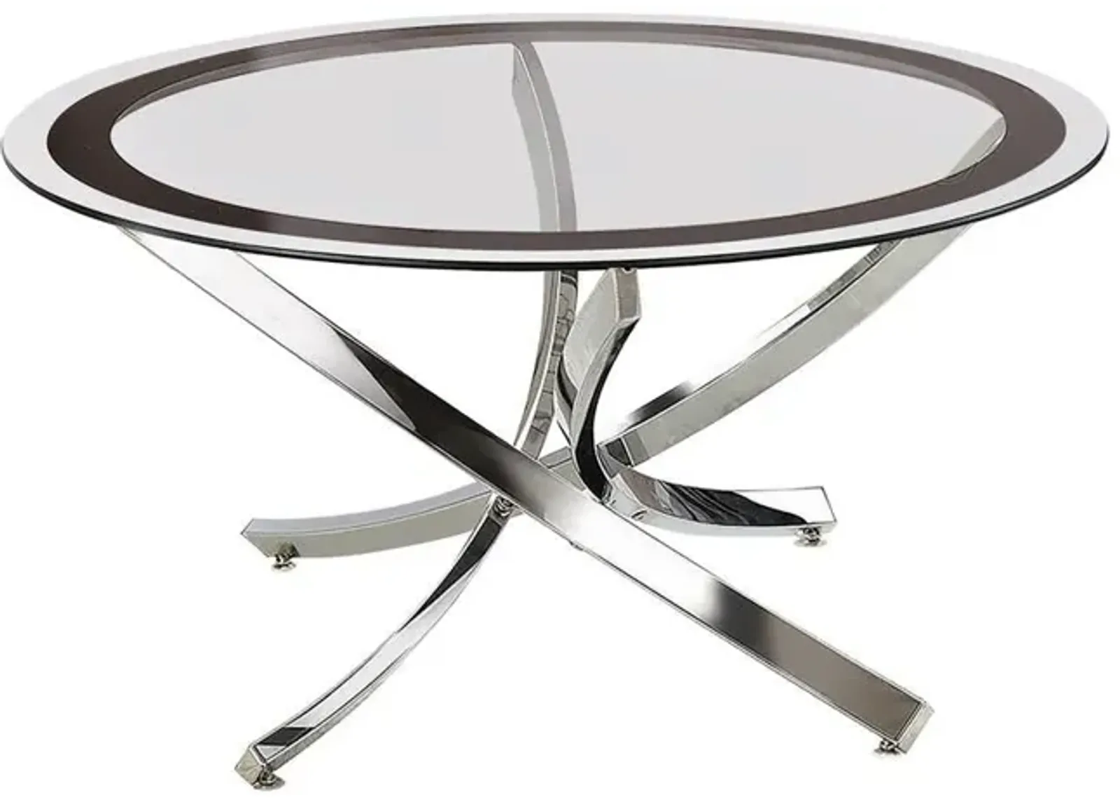 Brooke Glass Top Coffee Table Chrome and Black