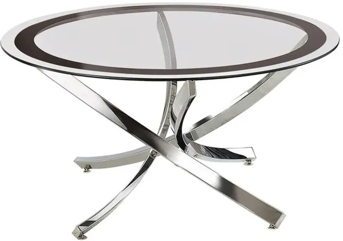 Brooke Glass Top Coffee Table Chrome and Black