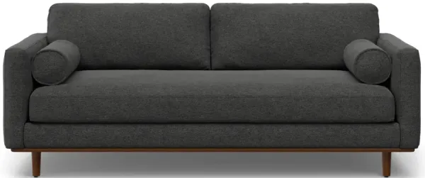 Morrison 89 inch Wide Mid-Century Modern Sofa in Charcoal Grey Woven-Blend Fabric