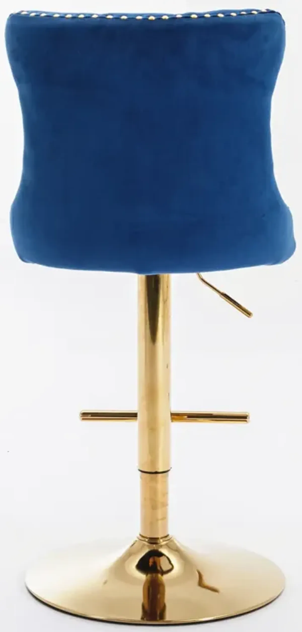 Modern Blue Velvet Bar Stools, Set of 2