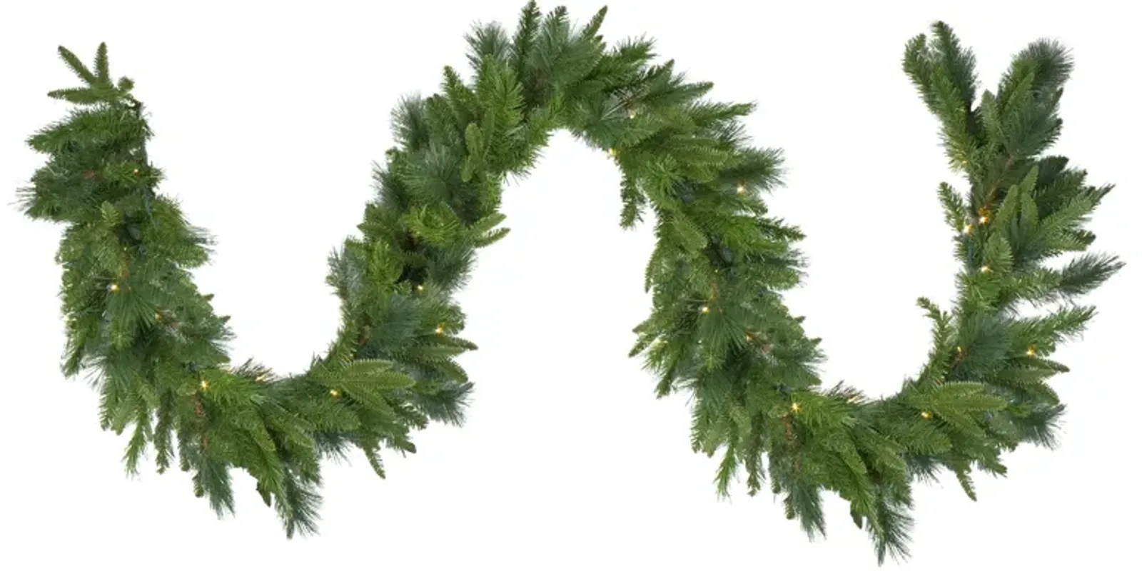 9' x 14" Pre-Lit LED Mixed Rosemary Pine Artificial Christmas Garland - Warm White Lights