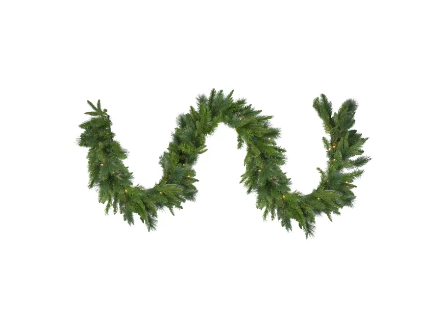 9' x 14" Pre-Lit LED Mixed Rosemary Pine Artificial Christmas Garland - Warm White Lights