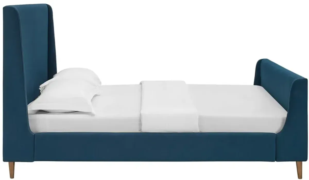 Modway - Aubree Queen Upholstered Fabric Sleigh Platform Bed