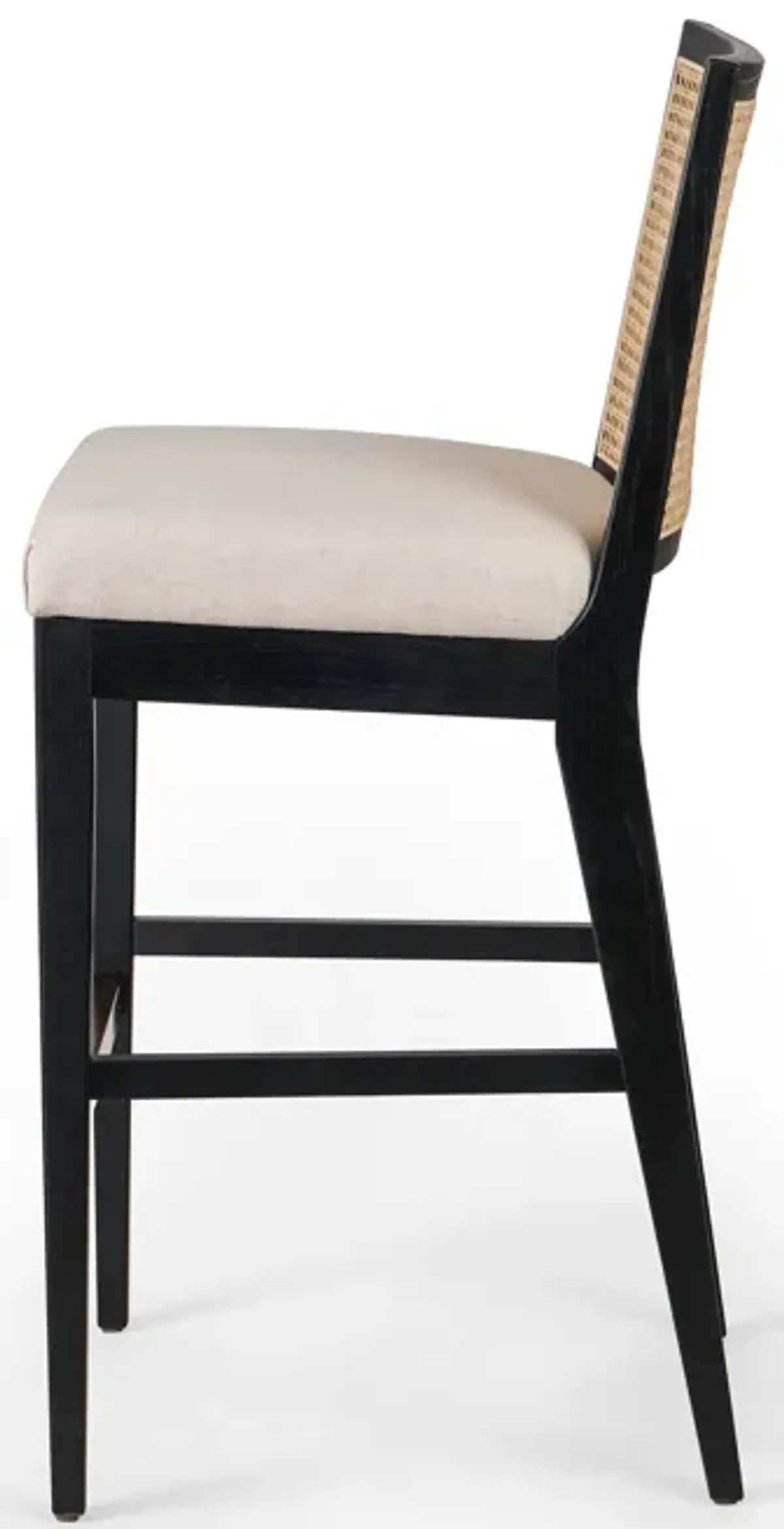 Antonia Cane Armless Bar Stool in Ebony