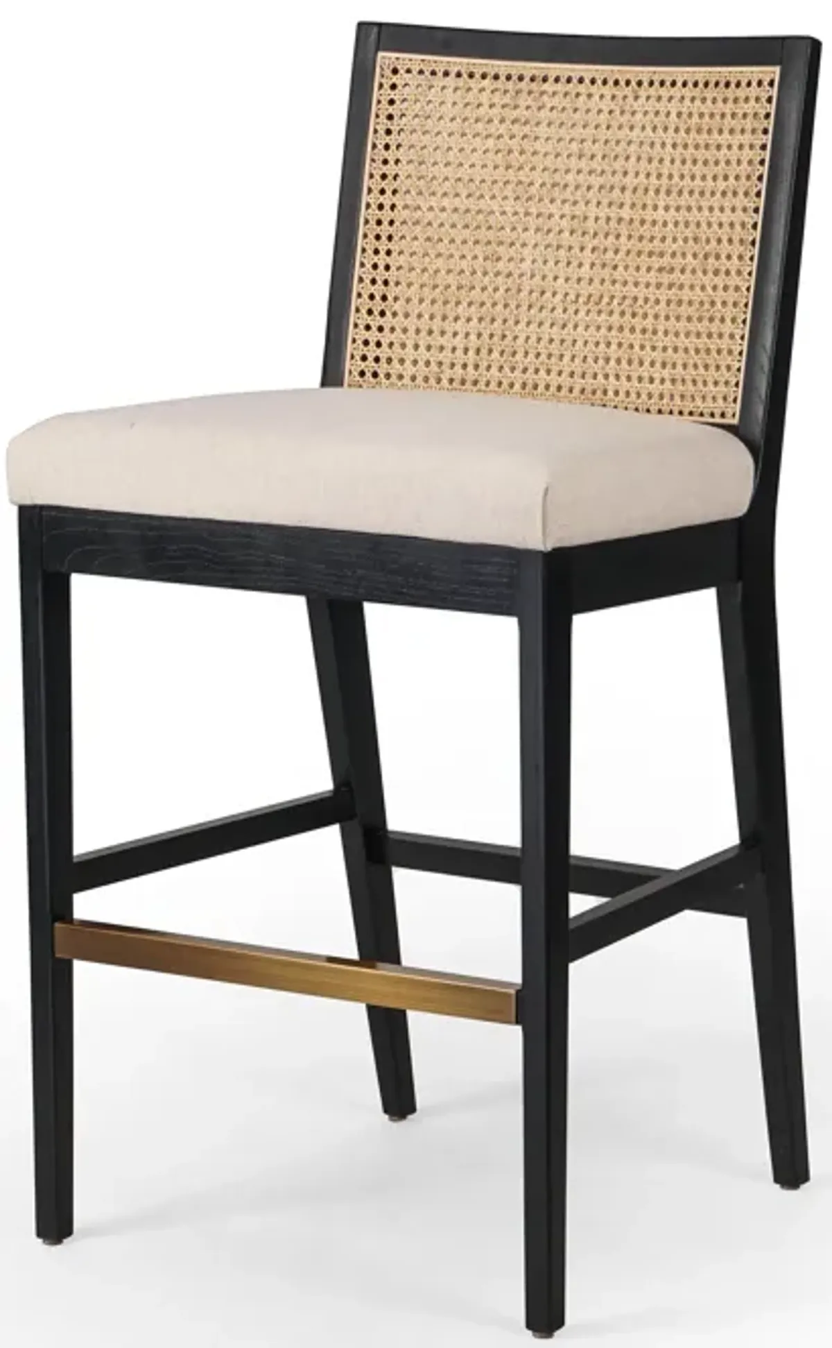 Antonia Cane Armless Bar Stool in Ebony