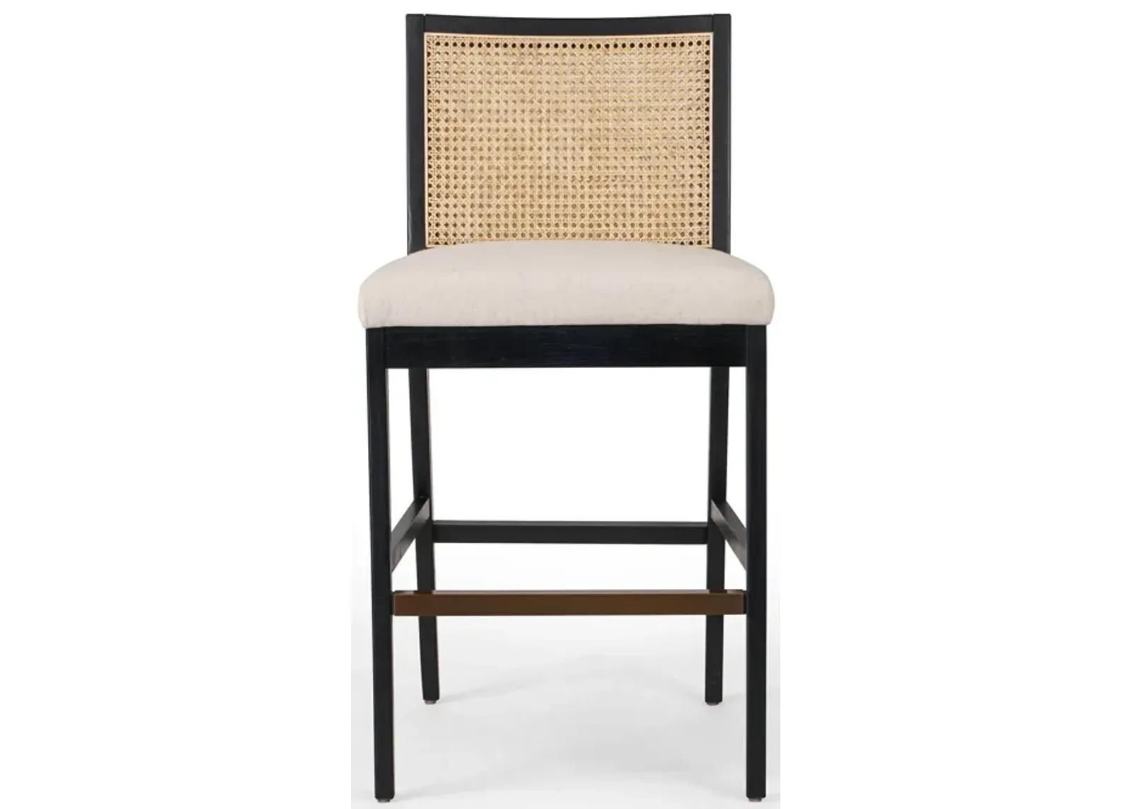 Antonia Cane Armless Bar Stool in Ebony