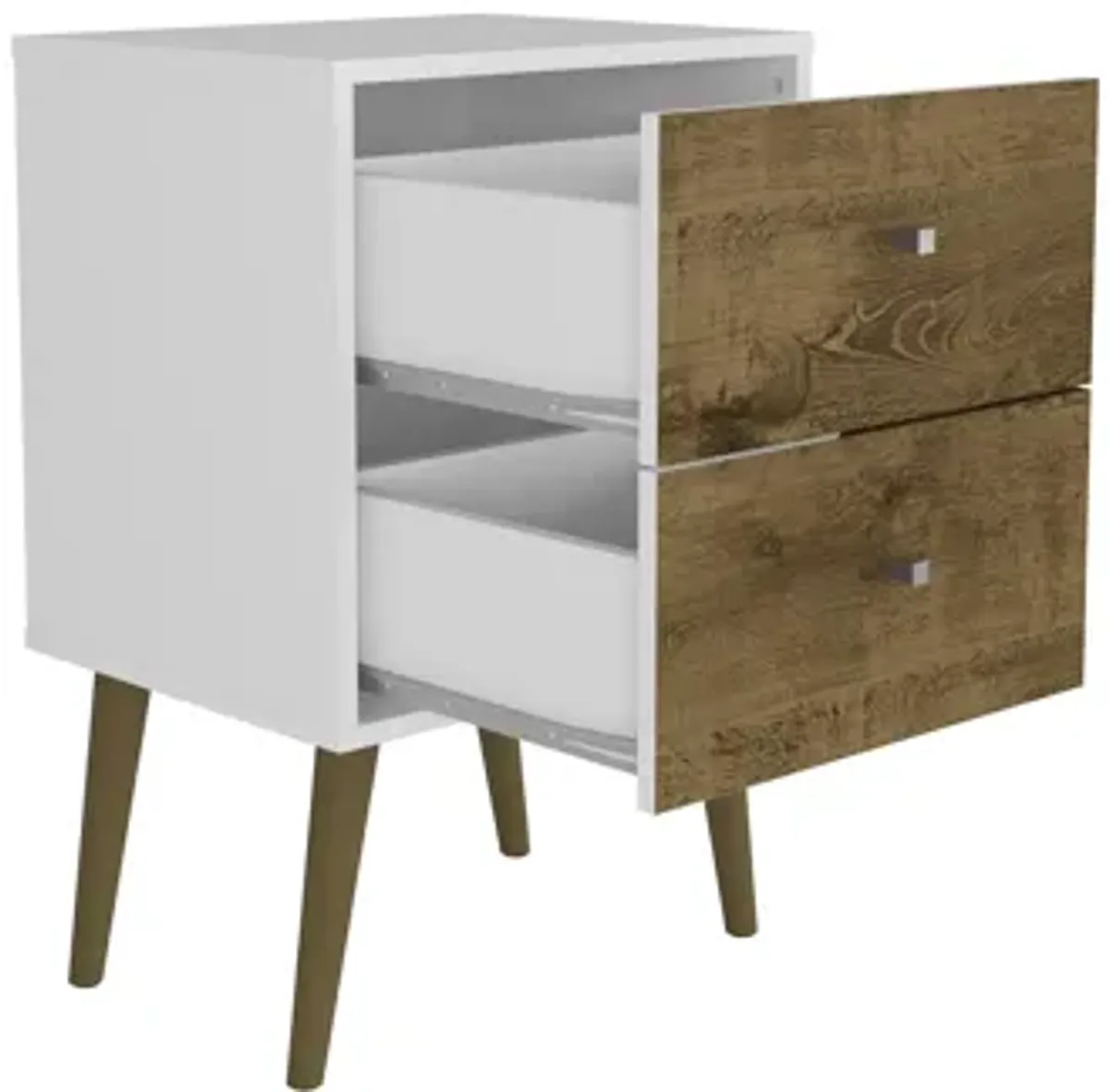 Liberty 2.0 Nightstand in White and Brown
